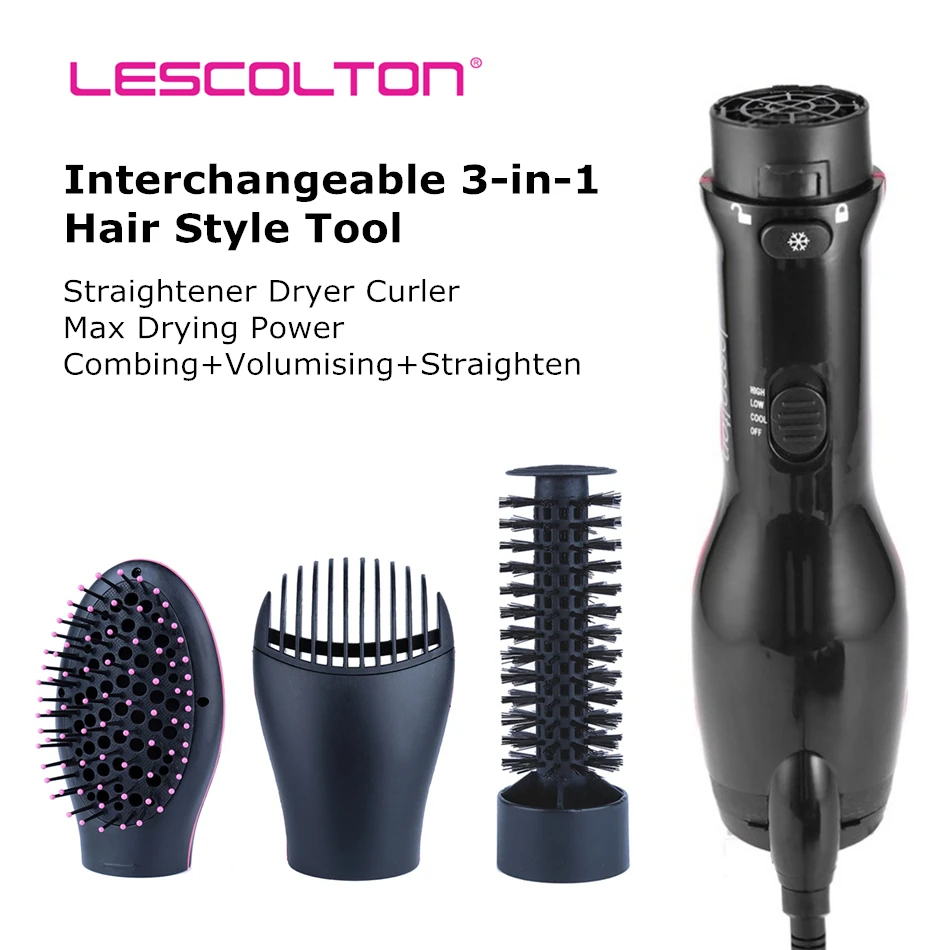 

Rotating Hair Brush Dryer Comb Style Multifunction Hair Dryer Anion Electric Automatic Curler Roller Brush Straightening Styling