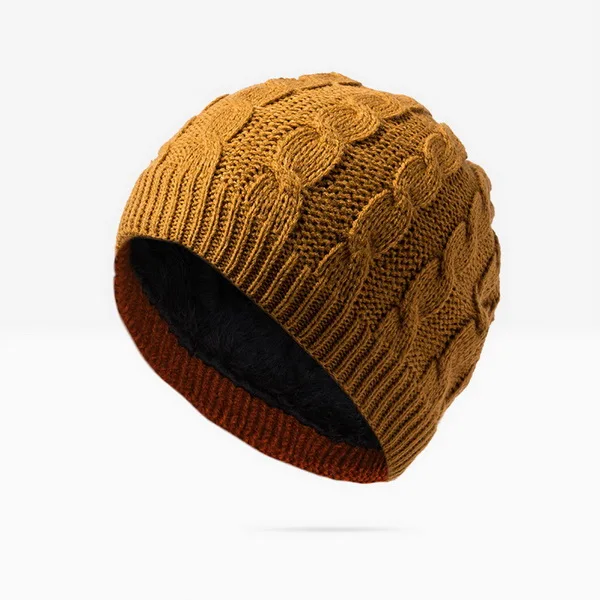 Yellow Бренд nuzada внутренние плюшевые зимние осенние мужские женские шапки Skullies Hedging шапка вязаная шапка s дамская шляпа без полей сохраняющая тепло - Цвет: Yellow