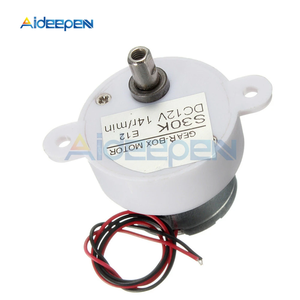 

DC 12V High Torque Gear Motor Geared Box S30K Reduction Motor 14RPM 2 Wires for Electronic Toys Fan