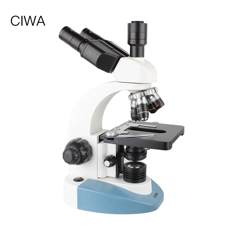 CIWA Профессиональный биологический 40X-1600X микроскоп бинокулярный бинокль HD научный эксперимент светодиодный монокулярный микроскоп