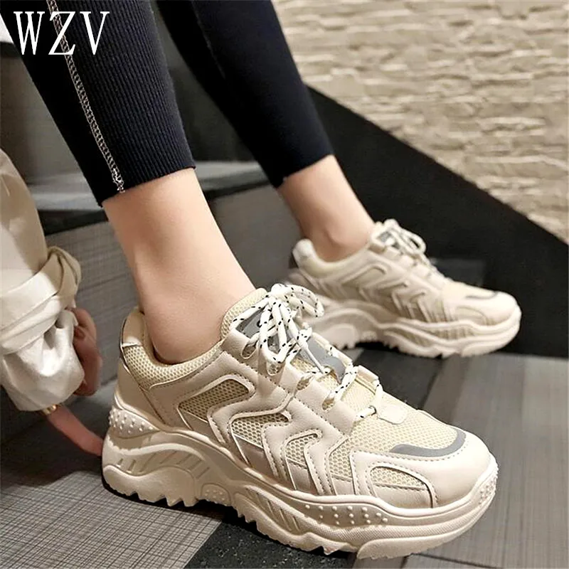 

Women Shoes Fashion Women Sneakers Mesh Tenis Feminino Women Casual Shoes Vulcanize Breathable Trainers Platform Sneakers E698