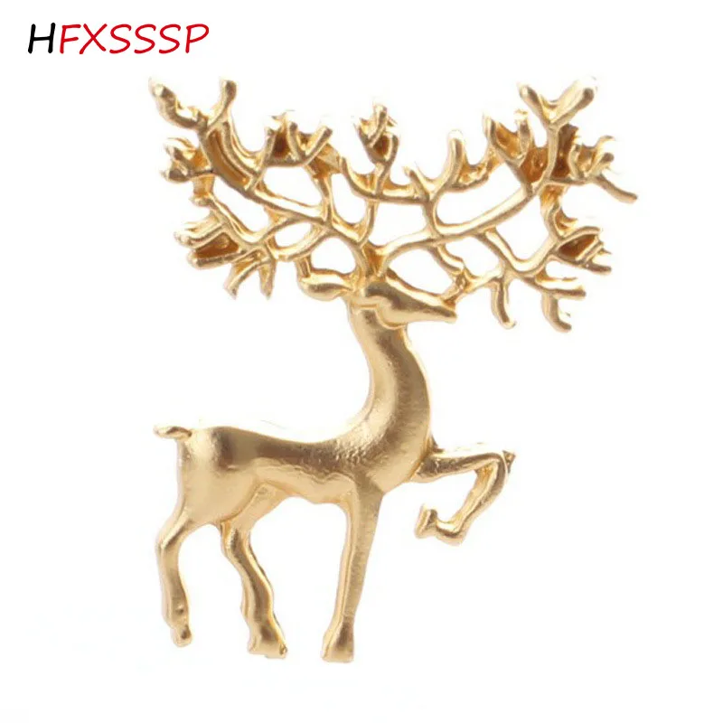 HFXSSSP Рождество брошь с лосем Мода ретро Art матовый потертый Золотая Мечта фея булавка брошь бижутерия