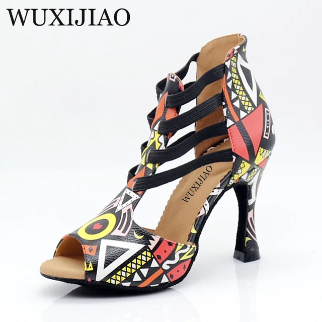 Zapatos de baile WUXIJIAO con estampado para mujer 9CM 2
