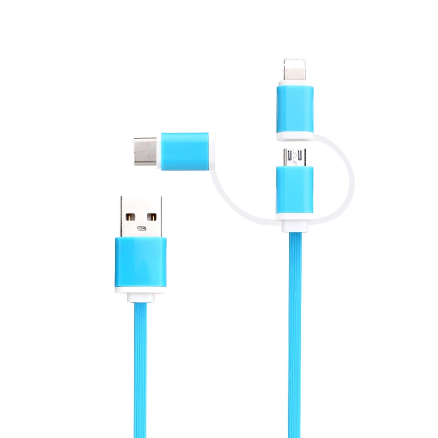Новый кабель Micro USB type C 8pin 3 в 1 для iPhone 7 6 S Plus iOS 10 9 8 Android Xiaomi LG 2 4 быстрое заряднеое