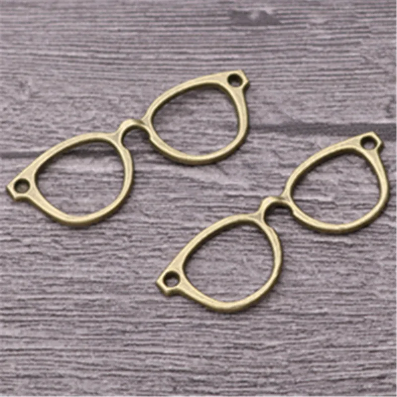 

8pcs Antique Bronze Color 3D Glasses Frame Pendant Punk Necklace Bracelet Metal Accessories DIY Charm For Jewelry Carfts Making