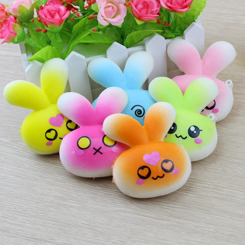 Новый Kawaii Squishy Моделирование глава кролик милый зайчик Squishies анти-стресс весело squeeze игрушки для детей взрослых подарки