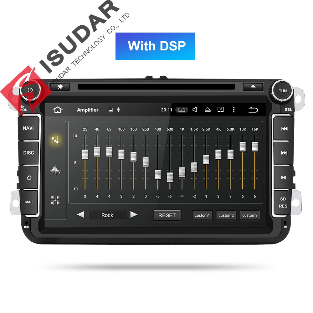 Isudar Автомобильный мультимедийный плеер Android 9 gps 2 Din автомобильное радио аудио авто для VW/Volkswagen/POLO/PASSAT/Golf 8 ядер ram 4G USB DVR - Цвет: ROM 32GB With DSP