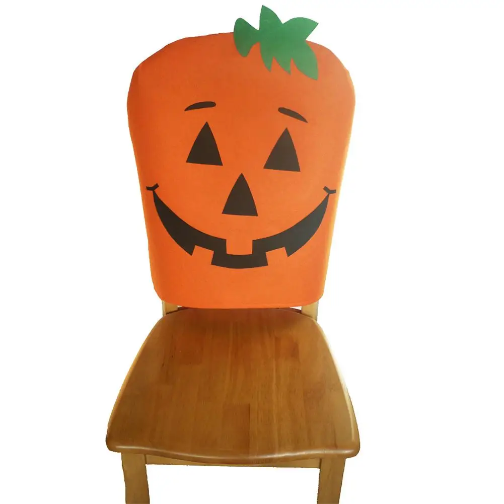 

50x60cm Halloween Pumpkin Chair Cover Cloth Pumpkin Chair Seater Back Cover for Home Coffee Store Halloween Decoration Supplies