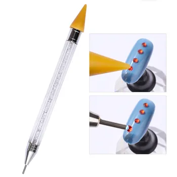 

High Quality Luxury Nail Pens Silicone Stainless Steel Double Point Ballpoint Pen Chalk Hole Point Drill Tools