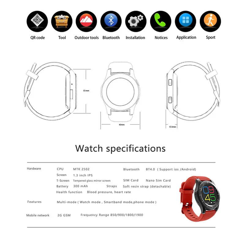 Молодежи smartwatch G8 PK S8 GT88 KW28 Совместимость IOS android Поддержка сердечный ритм для huawei