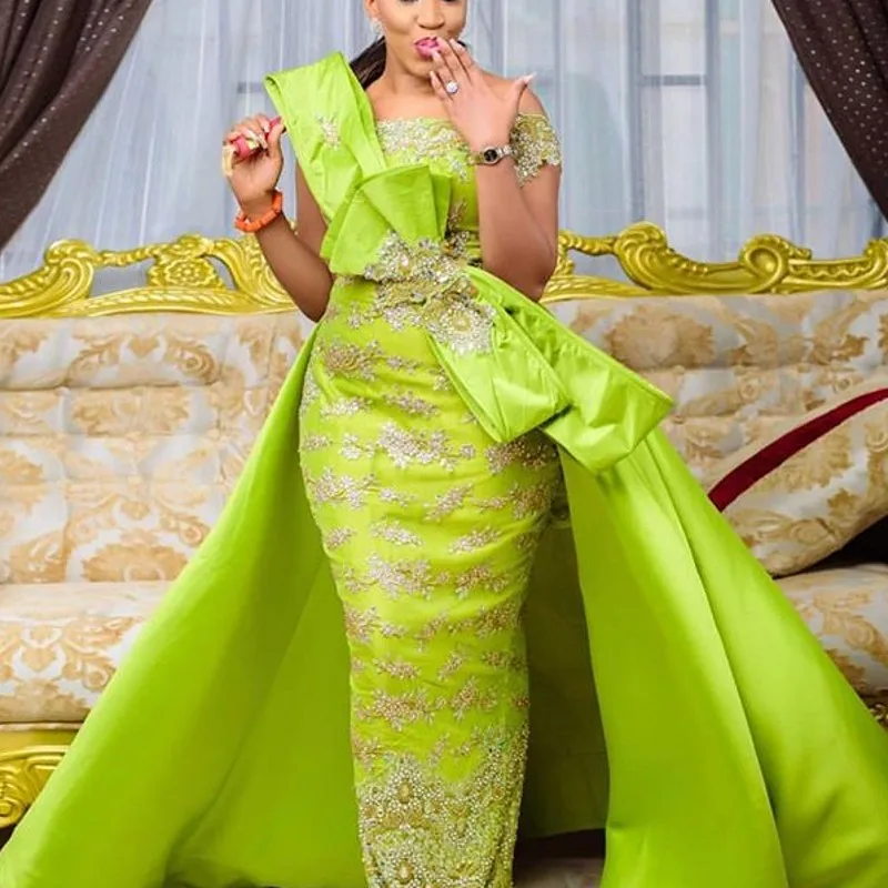 

robe de soiree Plus Size Evening Dress Removable Tail abiye gece elbisesi Long Formal Dresses Evening Gown abendkleider
