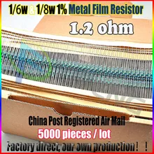 НОВЫЙ 5000 шт. 1.2 ом 1/6 Вт & 1/8 Вт 1.2ohm 1.2R Металл Резистор 0.25 Вт 1% ROHS