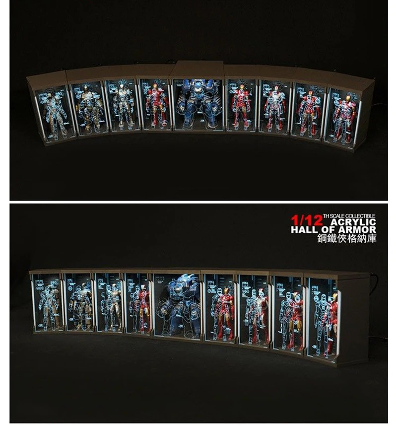 

For Collection TOYS-BOX 1/12 Comicave SHF Display Box Fit Iron Man Figure MK45 /MK46 /MK43 /MK42 /MK41/ MK25/MK1 /MK2/ MK5/ MK3