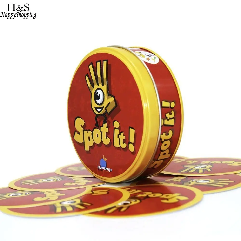 

Spot Match It 55 Entertainment box it Card has Game English Family Board Paper cards Dobble Icon metal Game Party Table Game
