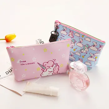 

Girls Creative Unicorn Printing Cosmetic Bags Sweet Candy Color Cartoon Make-up Storage Cases Women Travel Toiletry Bags