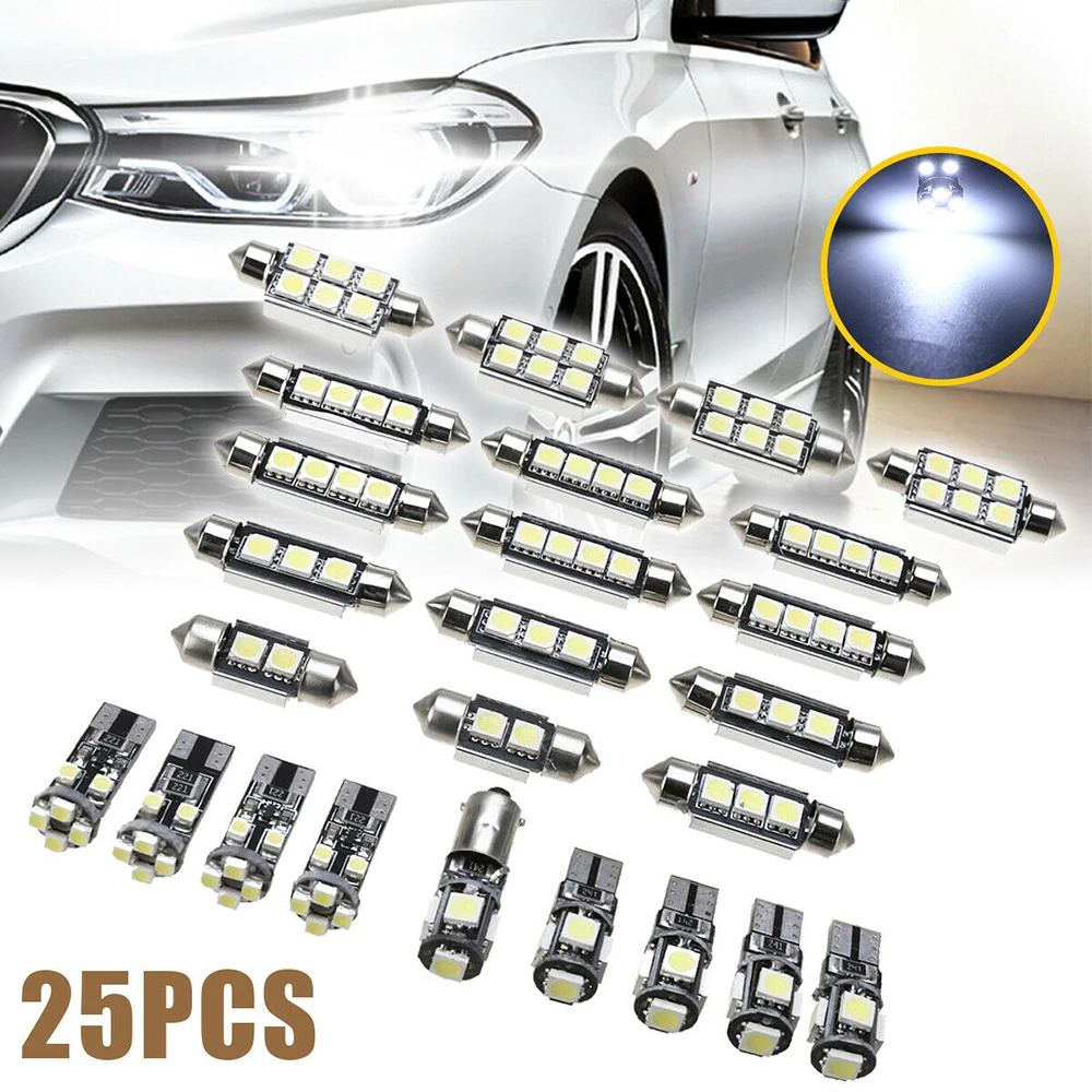 

25pcs/set Car Interior White LED Lights Bulbs Kit for BMW X5 E70 M 2007-2013