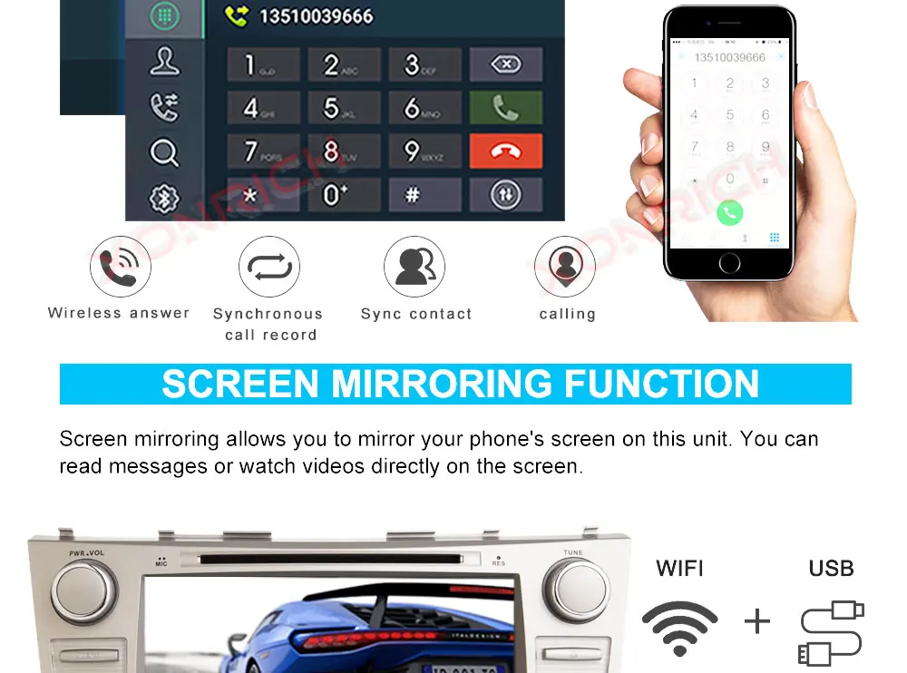 Flash Deal AutoRadio Double Din Android 9.0 Car Multimedia Player For Toyota Camry 2007 2008 2009 2010 2011 Aurion Navi Tape Recorder DSP 14