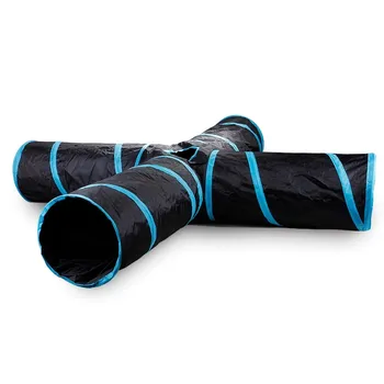 

Dropshipping Pet Cat Tunnel Toys for Cat Kitten 4 Holes Collapsible Crinkle Cat Playing Tunnel Toy