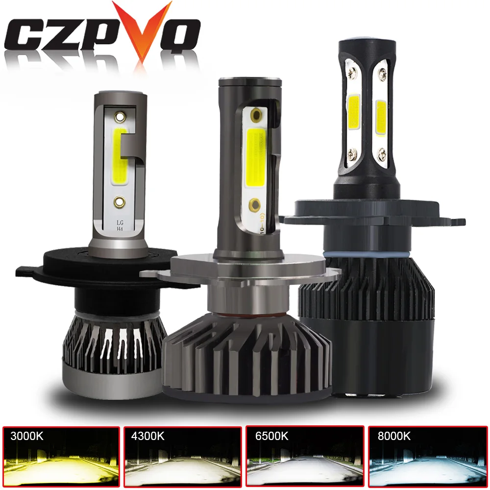 

CZPVQ 2 Pcs Mini Size H4 H7 H11 LED Canbus 3000K 4300K 6500K 8000K Car Headlight H1 H3 H8 H9 9005 9006 880 LED Auto Fog Light
