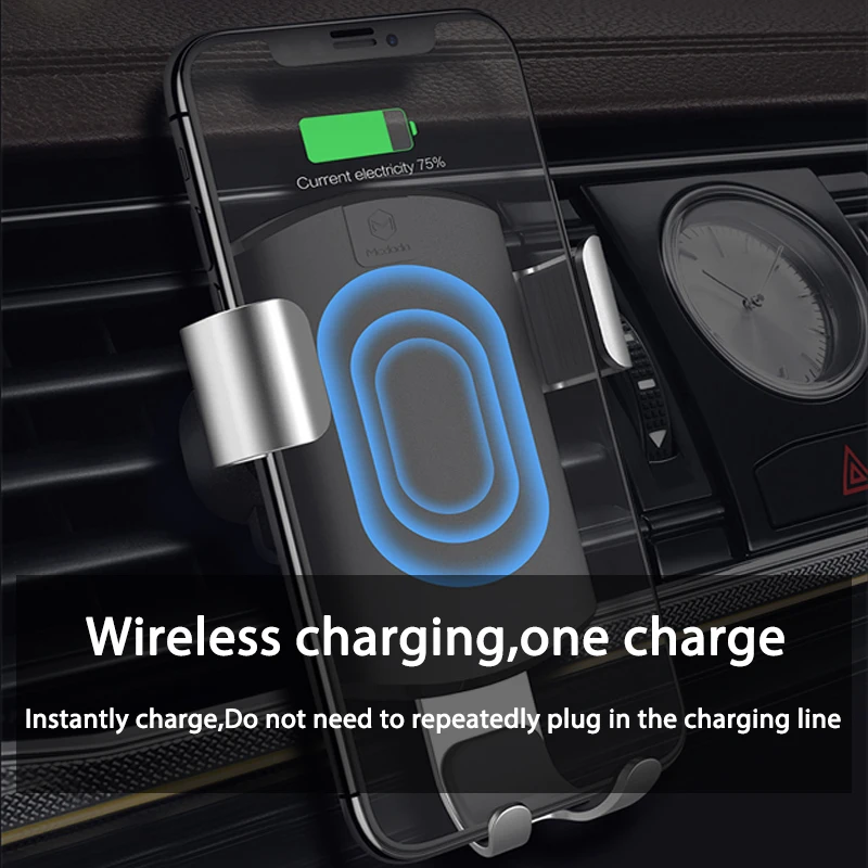 Mcdodo Car Qi Wireless Charger for iPhone XR XS Max 8 Gravity Holder Fast Wireless Charging Air Vent Mount for Car Phone Charger