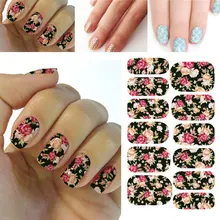 3D Flower Nail Art Stickers Decals For DIY UV Gel Polish Nail Tips Nail Sticker Black Floral Sweet Styling Decals Tools Hot