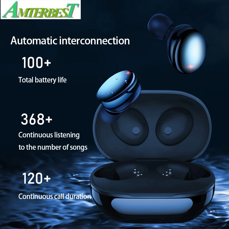 

AMTERBEST Bluetooth Earphones 5.0 True Wireless Bluetooth Earbuds Stereo Sports Earphone Bluetooth Headset for IOS Android phone