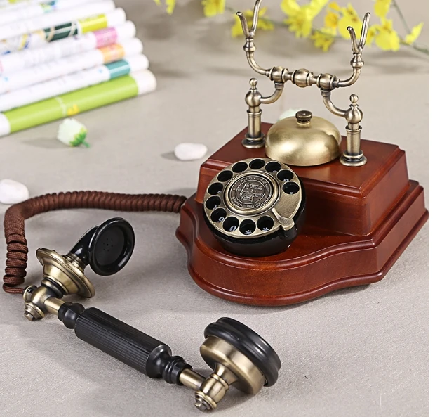 Модная антикварная телефонная Бытовая винтажная телефонная деревянная поворотная пластина 1898