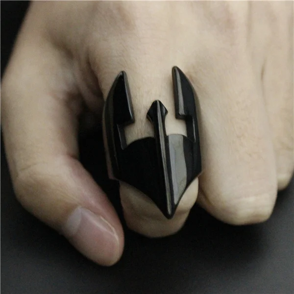 

Size 7-16 Fashion Jewelry New Model Cool Black Ring Cocktail Ring 316L Stainless Steel Super Man Ring