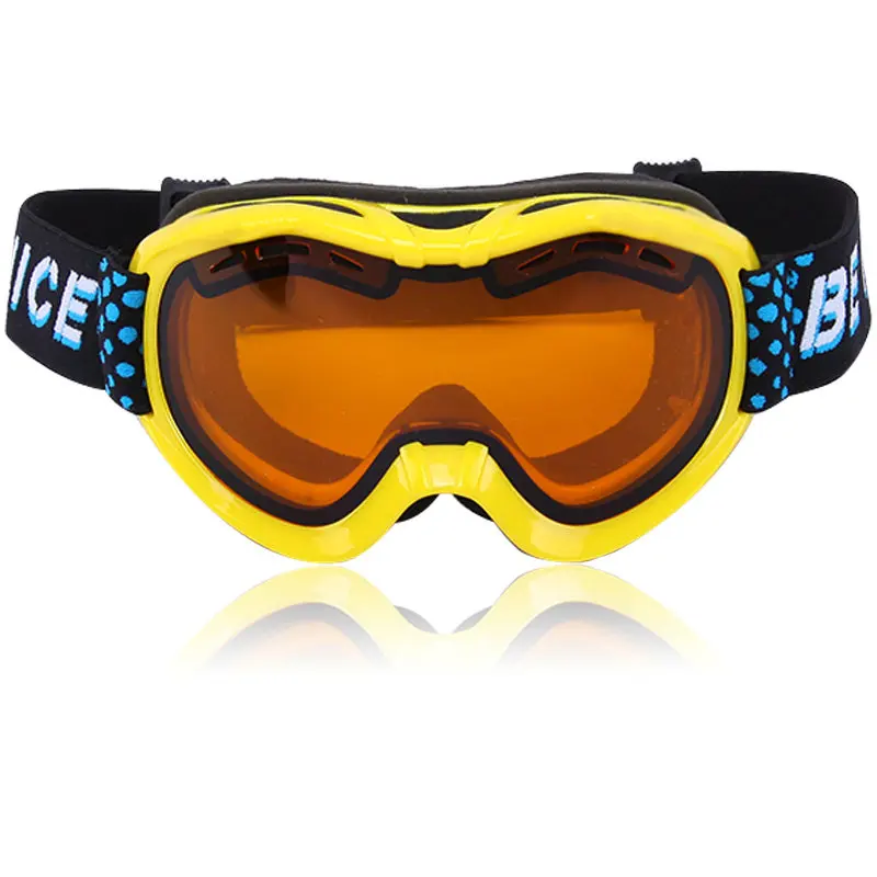 Be nice new genuine double lens anti fog big spherical kids ski glasses
