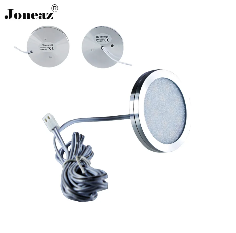 Goede 2 stks lot Led kast licht voor Garderobe keuken closet DC 12 v ronde lamp 2 meter kabel 2 w smart super energiebesparing Joneaz