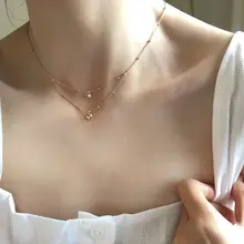 Silvology, 925 пробы, Серебряное Двухслойное ожерелье в форме звезды, сердце, циркон, пентаграмма, Глянцевая подвеска, ожерелье для женщин, ювелирное изделие, Шарм