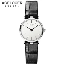 AGELOCER Swiss Brand Luxury Ladies Watch Fashion Leather Wrist Quartz Girl Watch for Women Dress Watches