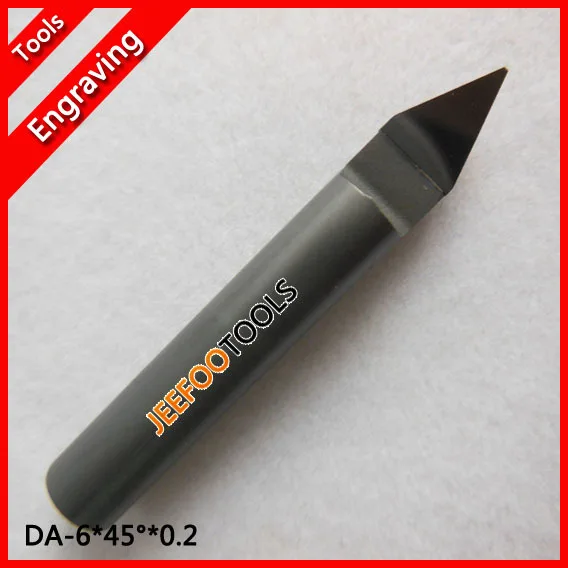 

6*45Degree*0.2mm PCD Carving Tools, Diamond Router Bits, Stone Engraving Bits on Hard Granite