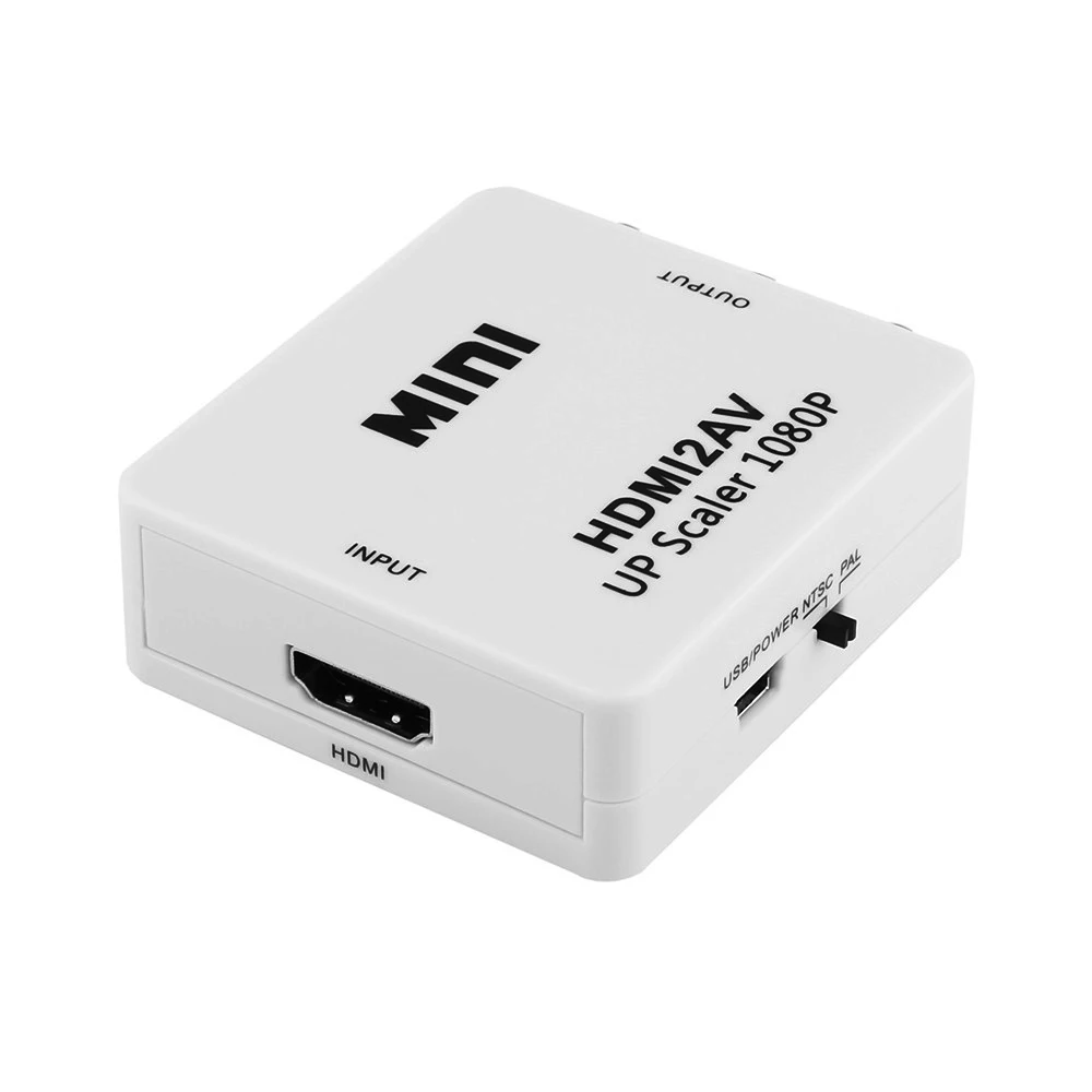 HDMI К AV скейлер адаптер HD видео конвертер коробка HDMI к RCA AV/CVSB L/R видео 1080P HDMI2AV Поддержка NTSC PAL