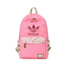 2018 Kpop Sranger things Backpack Flower wave point Rucksacks girls travel Shoulder Bag Women rugtas mochila escolar canvas bag