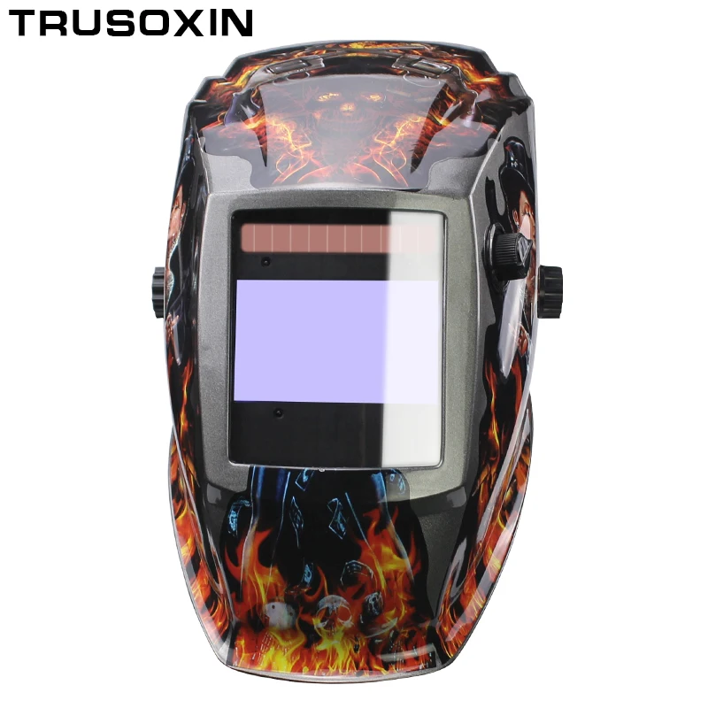 Pro Rechangeable Battery 4 Arc Sensor Solar Auto Darken/Shading Grinding Tig Arc Big View Welding helmet/Welder Goggle/Mask/Cap