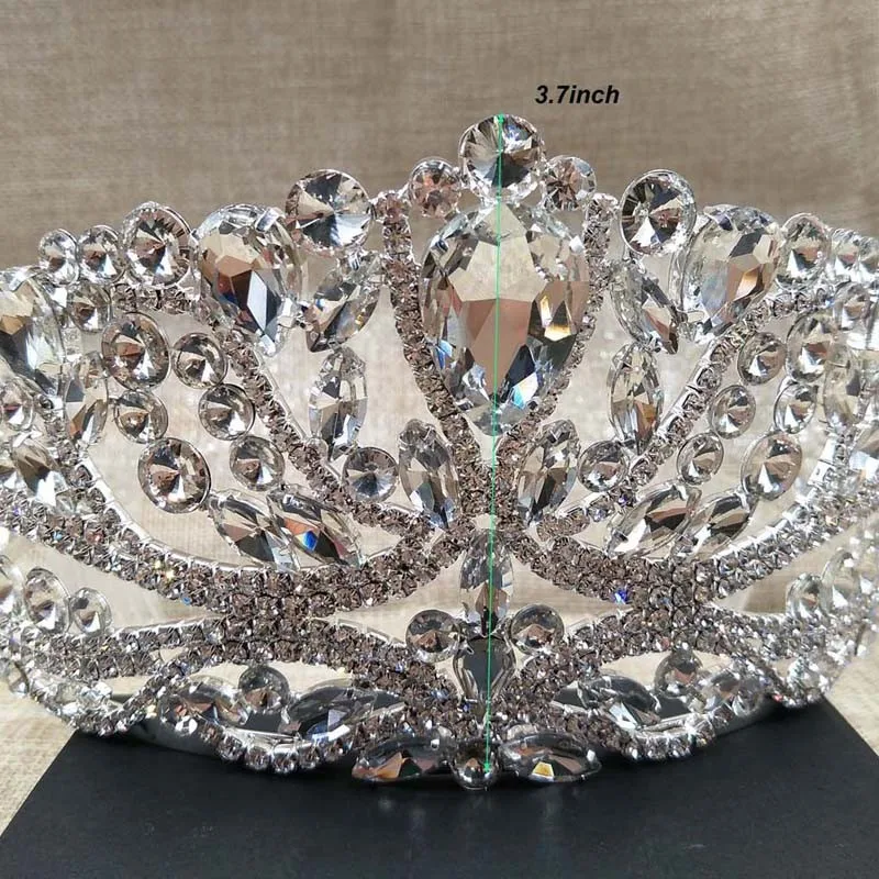 Роскошная Серебряная большая свадебная диадема, повязка на голову+ соответствующие серьги, Хрустальная свадебная корона для торжеств, украшения для волос тиары