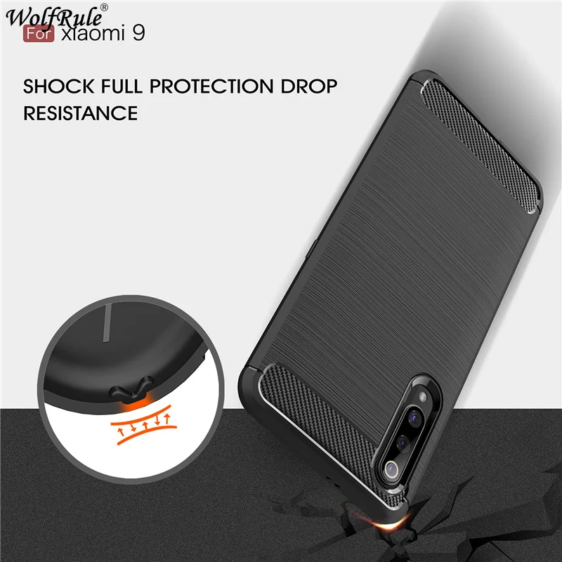 

Xiaomi Mi 9 Case Cover Silicone Rubber Bumper Case For Xiaomi Mi 9 Defender Carbon Fiber Phone Cover For Xiaomi Mi 9 Mi9 Fundas