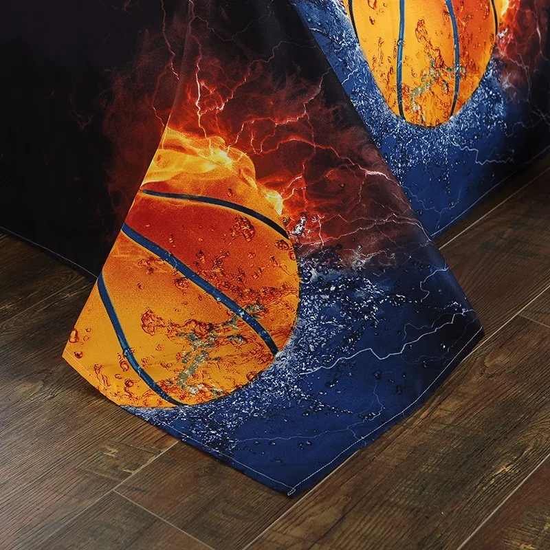 Günstige 3D Home Textil Basketball Feuer König königin twin Größe 3 stücke Bettwäsche Set Von Duvet doona Abdeckung kissen Fällen Bettwäsche Set Keine Blätter