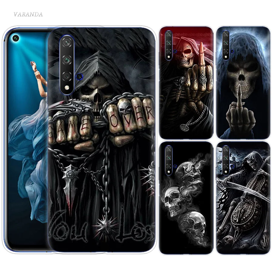 

Grim Reaper Skull Skeleton Case for Huawei Honor 8X 8C 8 9 10 20 Play 8A lite Pro V20 Y9 Y7 Y6 Y5 Prime 2018 2019 TPU Phone Bags