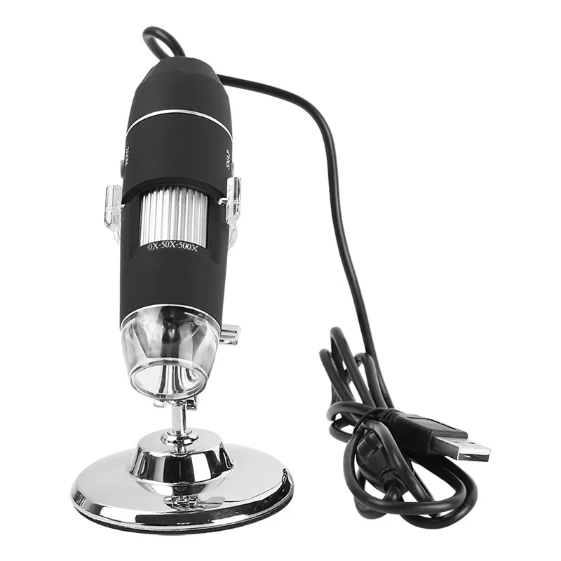 Protable 50 500X Digital USB Microscope Practical 8 LED Monocular Endoscope Magnifier Video Camera with U bolt usb микроскоп