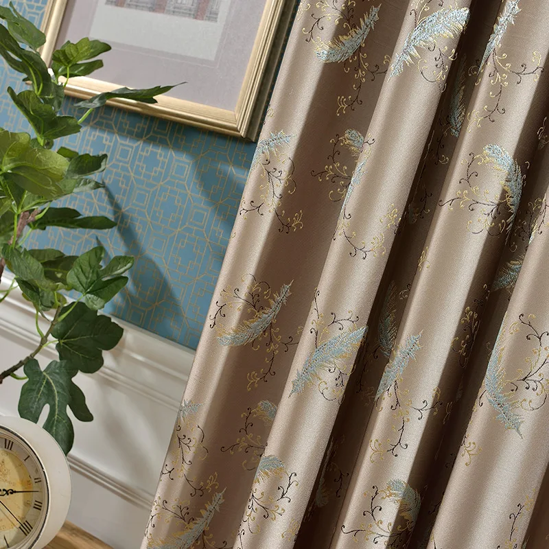 

Modern Simplicity] Curtain Jacquard Curtain Cloth New Chinese Style Curtains for Living Room and Bedroom