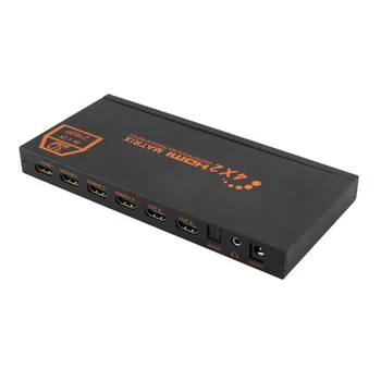 

HDMI Matrix 4x2 4Kx2K Switch Splitter HIFI Matrix with IR Remote Control Supports HDMI 1080P V1.4/3D/4K With Audio