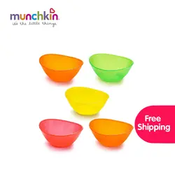 Munchkin Multi Детские чаши 5pk BPA бесплатно ребенок младенец кормление чаша еда рис фрукты миски Детские Модные чаши