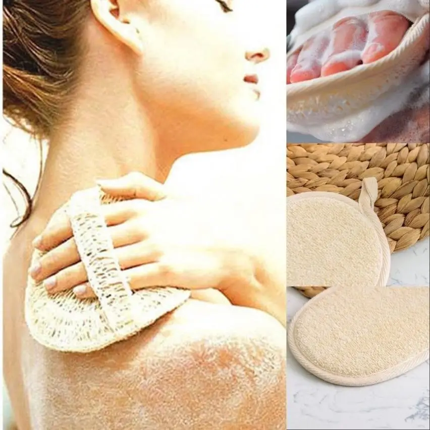 Новинка натуральная губка для душа Loofah скруббер отшелушивающий коврик ванной