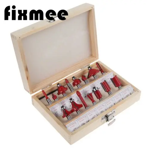  15Pcs/Set Milling Cutter Machine Tools Set Router Bit for Wood Cutters Carbide Shank Mill Milling W