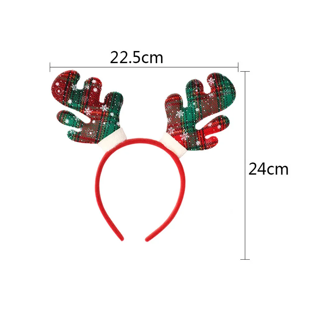 Рождественские рога Санта-шляпа повязка для волос праздничный головной убор обруч для волос Женская рождественская Одежда Украшение