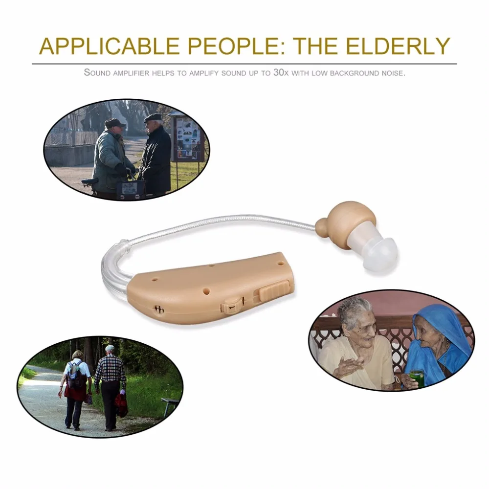 Kemei перезаряжаемый ушной усилитель ухо слуховой аппарат мини-устройство Цифровые слуховые аппараты за ухом для глухих пожилых Acustico