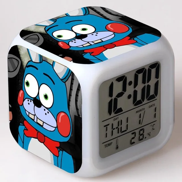 FNAF World Digital Alarm Clock Night Light LED 7 Color Change reloj