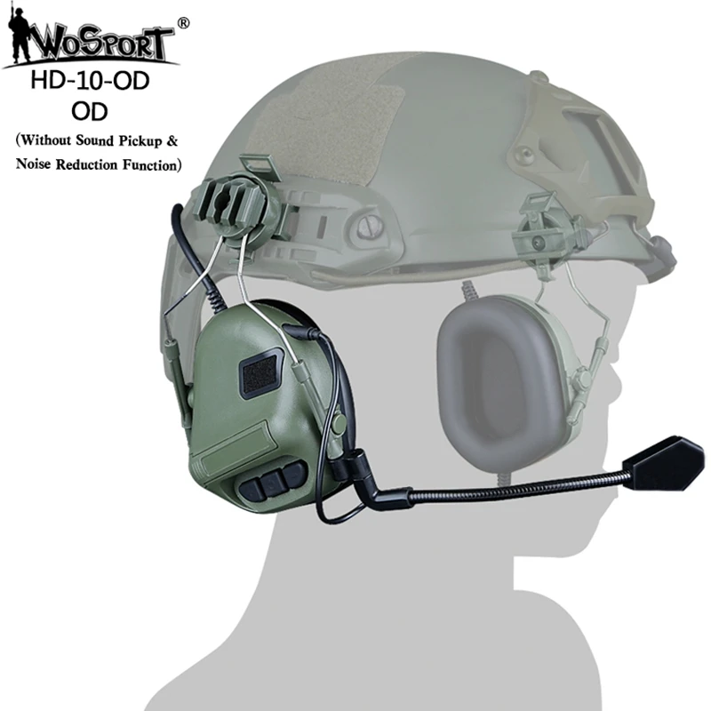 New Tactical Headsets Hunting Training Hearing Protective Headset for Airsoft Shooting Military Wargames Headphone - Цвет: helmet version green